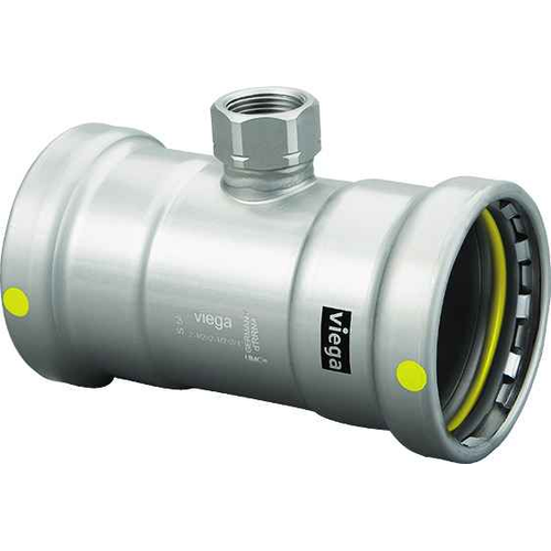 Viega 28725 MegaPressG tee Smart Connect technology Carbon steel, 2-1/2'' x 2-1/2'' x 3/4''
