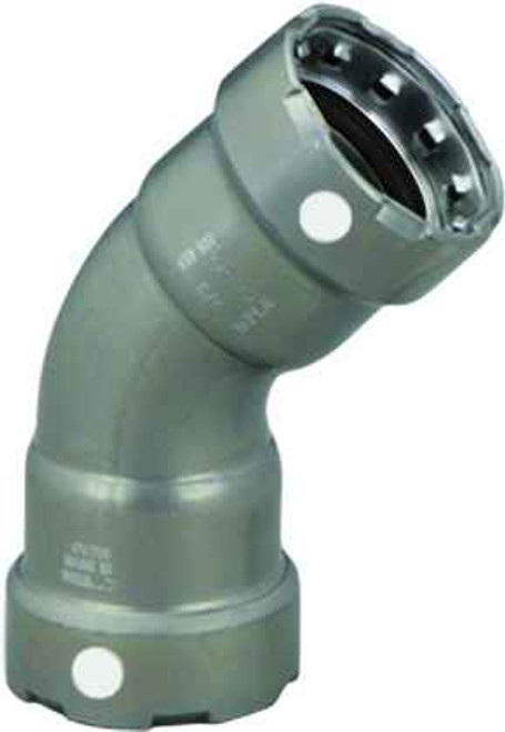 Viega 84350 MegaPress 45° elbow Smart Connect technology Carbon steel, 1-1/4'' x 1-1/4''