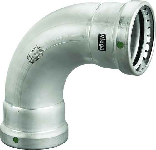 Viega 90500 MegaPress 90° elbow Smart Connect technology 316 stainless steel, 2-1/2'' x 2-1/2''