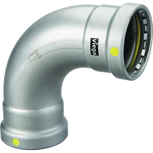 Viega 28605 MegaPressG 90° elbow Smart Connect technology Carbon steel, 3'' x 3''
