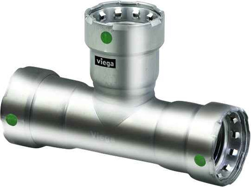 Viega 90120 MegaPress tee Smart Connect technology 316 stainless steel, 1-1/2'' x 1-1/2''x 1-1/2''