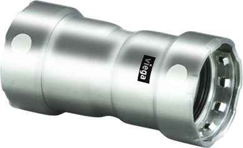 Viega 91125 MegaPress coupling With stop Smart Connect technology 316 stainless steel, 2'' x 2''