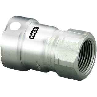 Viega 95260 MegaPress adapter Smart Connect technology 304 stainless steel, 1/2'' x 1/2''
