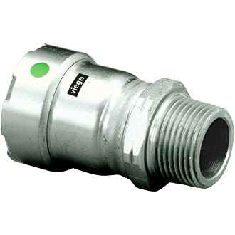 Viega 90230 MegaPress adapter Smart Connect technology 316 stainless steel, 1/2'' x 1/2''