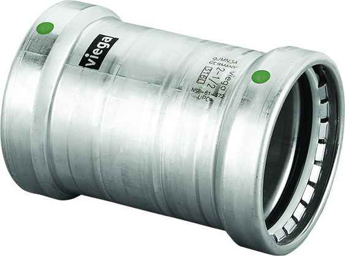 Viega 90670 MegaPress coupling No stop Smart Connect technology 316 stainless steel, 4'' x 4'' Viega 90670 MegaPress coupling No stop Smart Connect technology 316 stainless steel, 4'' x 4''