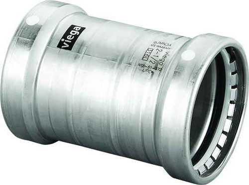 Viega 98370 MegaPress coupling No stop Smart Connect technology 316 stainless steel, 4'' x 4'' Viega 98370 MegaPress coupling No stop Smart Connect technology 316 stainless steel, 4'' x 4''