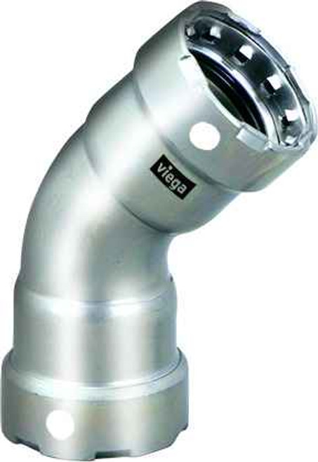 Viega 95790 MegaPress 45° elbow Smart Connect technology 304 stainless steel, 1-1/4" x 1-1/4"