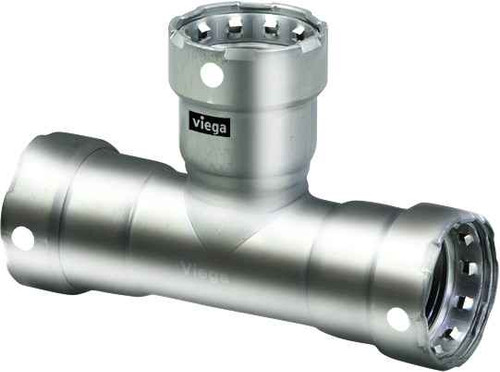 Viega 91600 MegaPress tee Smart Connect technology 316 stainless steel, 1/2'' x 1/2'' x 1/2''
