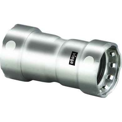 Viega 91120 MegaPress coupling With stop Smart Connect technology 316 stainless steel, 1-1/2'' x 1-1/2''