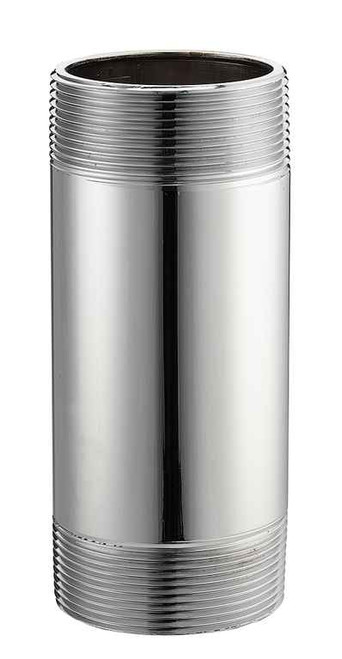 Merit Brass Chrome Plated Nipple, 3/8" X 4" CHROME PLATED LEAD FREE BRASS NIPPLE