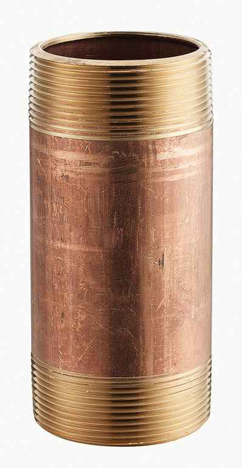 Merit Brass Brass Nipple, 1-1/4" X 5" SCH 40 LEAD FREE BRASS NIPPLE