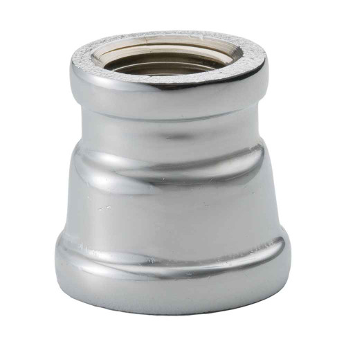Merit Brass Chrome Plated Fitting, 1"x3/4" 125# CP LEADED BR COUPLING B456