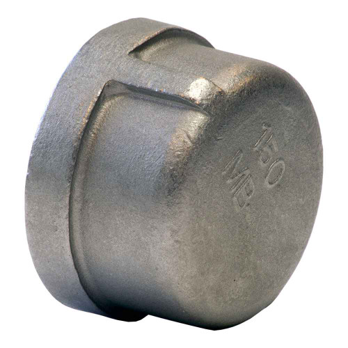 Merit Brass Stainless Steel Cast 150# Fitting, 3" 150# 304 SS CAP ISO 49