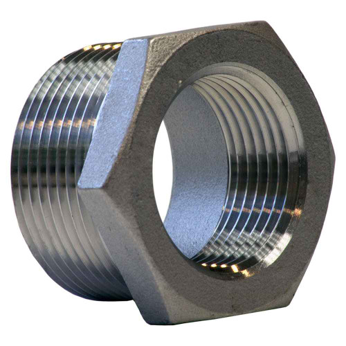 Merit Brass Stainless Steel Cast 150# Fitting, 1-1/2" x 1/2" 150# 304 SS HEX BUSHING ISO 49