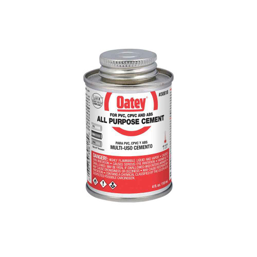 OATEY 30818 4 oz. All-Purpose ABS, PVC and CPVC Clear Cement