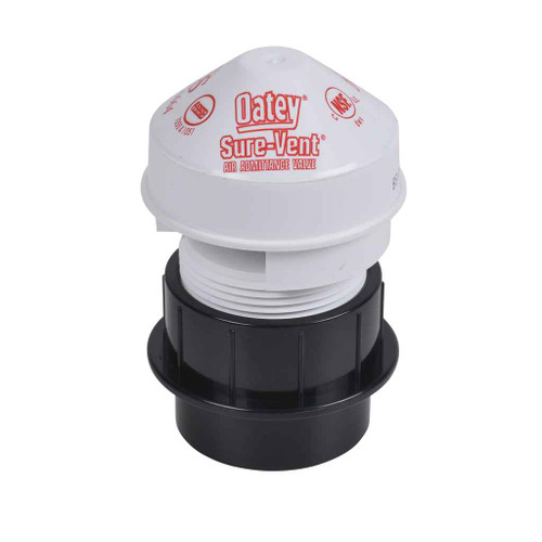OATEY 39256 Sure-Vent® 1.5 in. 20 Branch, 8 Stack DFU Air Admittance Valve ABS Sched. 40, Straight Adapter