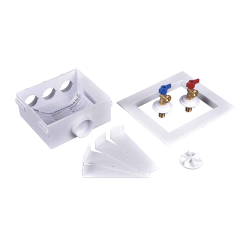 OATEY 38530 Quadtro, 1/4 Turn, Copper Washing Machine Outlet Box – Standard Pack