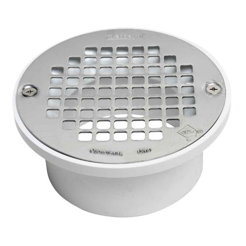 OATEY 43583 3 in. or 4 in. PVC General Purpose Drain with 5 in. Stainless Steel Screw-Tite Strainer