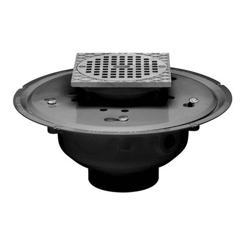 OATEY 72072 2" PVC Adj. Commercial Drain w/ 5" NI Grate & Square Ring