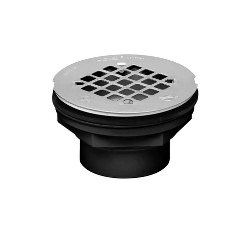 OATEY 42086 2 in. 101 PS ABS Solvent Weld Shower Drain with Plastic Strainer
