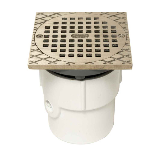 OATEY 72077 3" or 4" PVC General Purpose Drain w/ 5" NI Grate & Square Ring