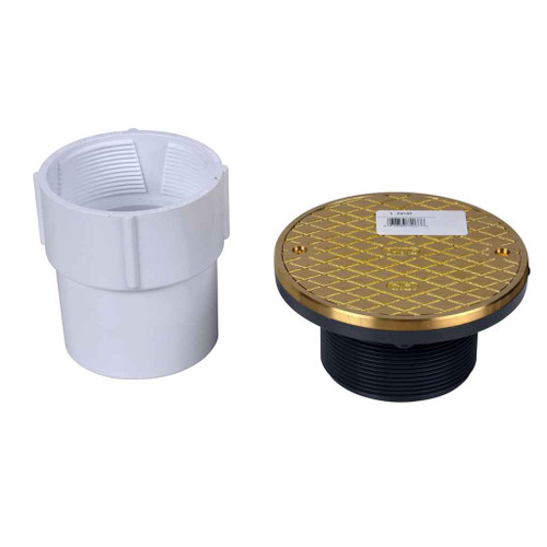 OATEY 74137 3 In. or 4 In. PVC General Purpose Cleanout w/ 6 In. BR Cover & Round Ring