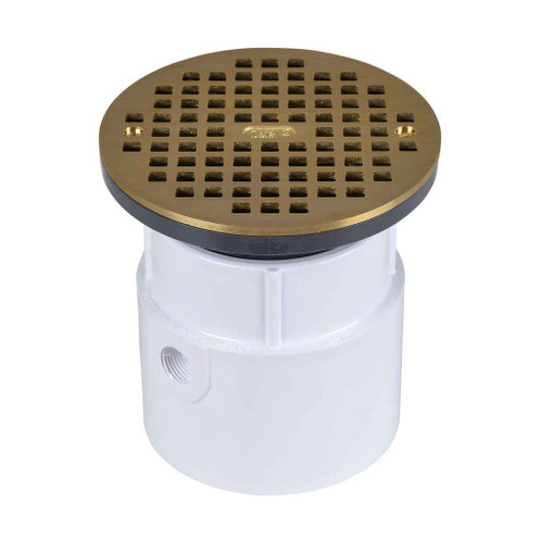 OATEY 72128 4" PVC Pipe Base General Purpose Drain w/ 6" BR Grate