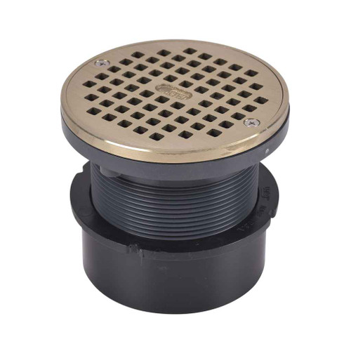 OATEY 82068 4" ABS Pipe Base General Purpose Drain w/ 5" NI Grate & Round Ring