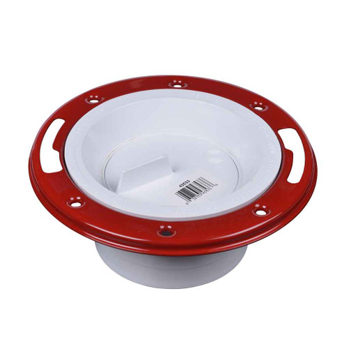 OATEY 43533 3 in. or 4 in. PVC Long Pattern Closet Flange with Metal Ring and Test Cap