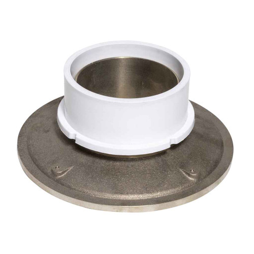 OATEY 72359 4" PVC General Purpose Hub Fit Drain w/ 8" Cast NI Grate & Round Top