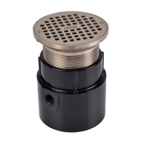 OATEY 82318 4" ABS General Purpose Pipe Fit Drain w/ 5" Cast NI Grate & Round Top