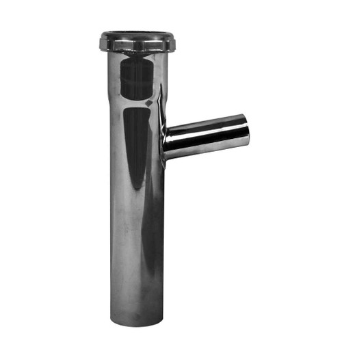 OATEY 814ET-17-1 Dearborn® 1-1/2" x 8" Branch Tailpiece, Hose & Clamp, Slip Joint Top - 17 Ga., 7/8" Branch (Nut Down)