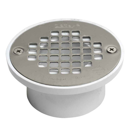 OATEY 43579 2 in. or 3 in. PVC General Purpose Drain with 4 in. Stainless Steel Screw-Tite Strainer