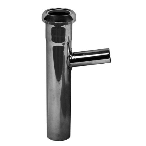 OATEY 814ETBN-1 Dearborn® 1-1/2" x 8" Branch Tailpiece, Hose & Clamp, Slip Joint Top, 20 Ga. w/ Brass Nut, 7/8" Branch (Nut Down)