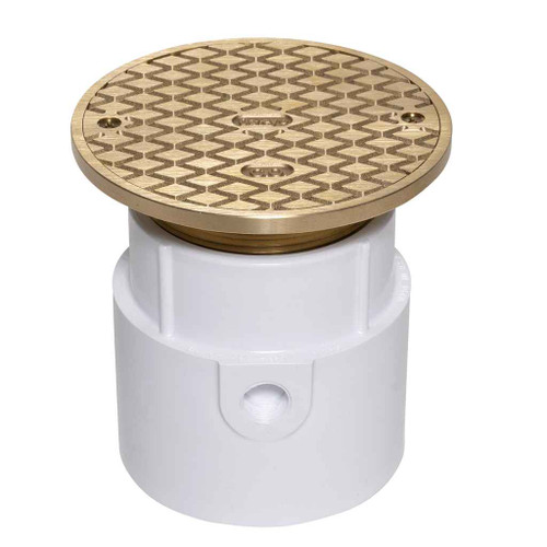 OATEY 74218 4" PVC Pipe Base General Purpose Cleanout w/ 6" Cast BR Cover & Round Top