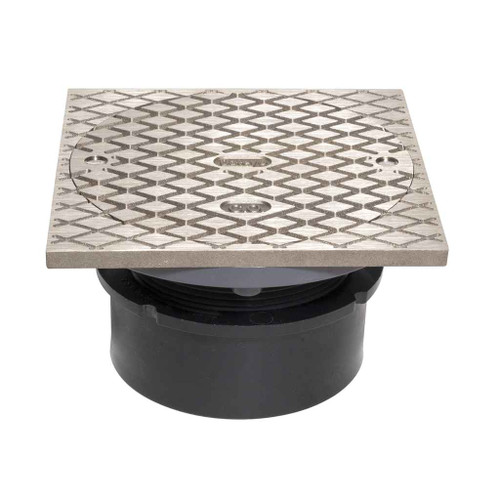 OATEY 84179 4" ABS Hub Base General Purpose Cleanout w/ 6" NI Cover & Square Ring