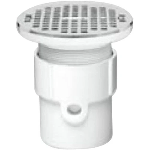OATEY 72158 4" PVC Pipe Base General Purpose Drain w/ 6" NI Grate