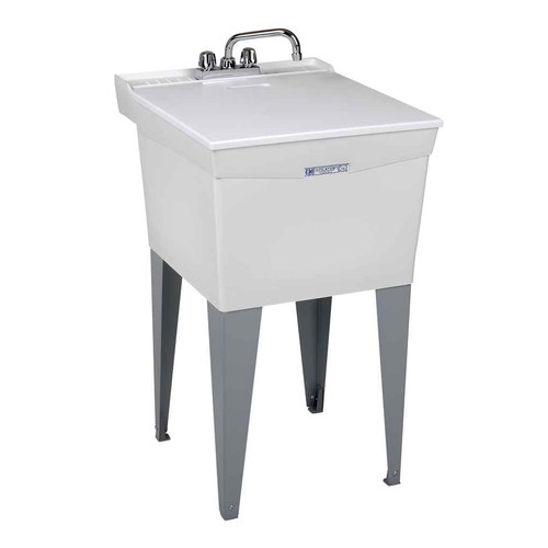 Mustee 19CFT UTILATUB COMBO LAUNDRY TUB FAUCET, COVER, S-LINES, P-TRAP