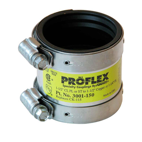Fernco 3001-150 3001-150 Proflex 1-1/2 in. Neoprene Shielded Coupling