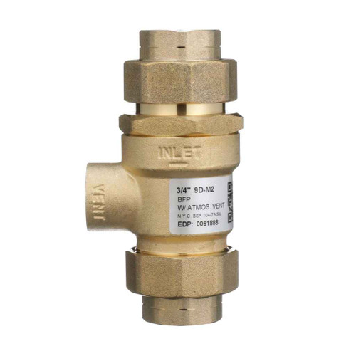 Watts 9DM2 3/4 3/4 In Bronze Dual Check Valve Backflow Preventer with Intermediate Atmospheric Vent, Female Union Inlet and Outlet Connections