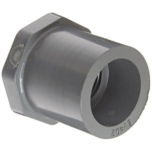 Spears 838-207C 1-1/2" x 1/4" CPVC Schedule 80 Spigot x FPT Reducer Bushing, Red