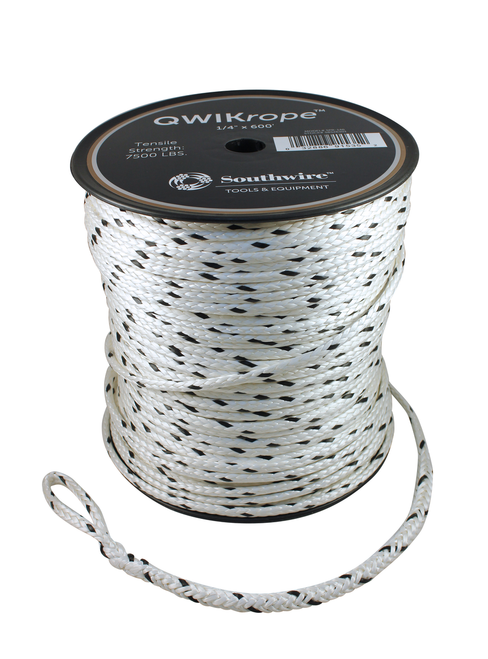 Southwire QWIKrope 9/16" x 300' 12-Strand UHMWPE Pulling Rope with 32,000 lb Breaking Strength