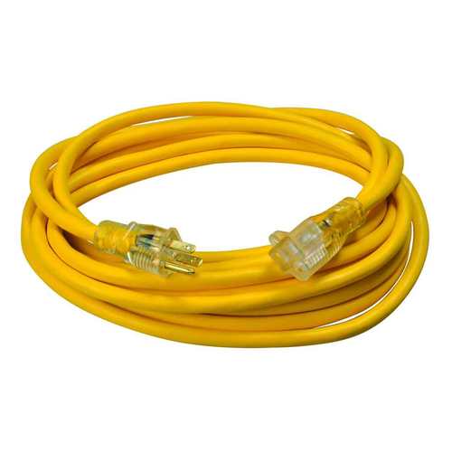 Southwire 2587SW8802 CORD, 12/3 25' SJTW YELLOW LIGHTED END