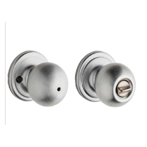 Kwikset 730CA Circa Privacy Knob with 6-Way Adjustable Latch and Round Corner Strike