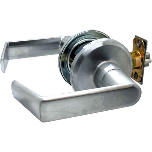 Stanley Security Grade 2 Passage Lever - Sierra (Bent) Lever with Small Rose, Adjustable Square Latch, 4-7/8" x 1-1/4" ANSI Strike