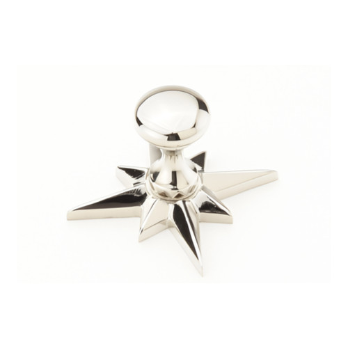 Schaub 982 3/4" Sonata Round Cabinet Knob with Star Backplate in Polished Nickel (PN)