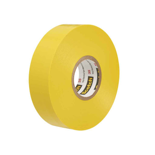3M 7000058435 Scotch Vinyl Color Coding Electrical Tape 35, 1/2 in x 20 ft, Yellow, 10 rolls/carton, 100 rolls/Case