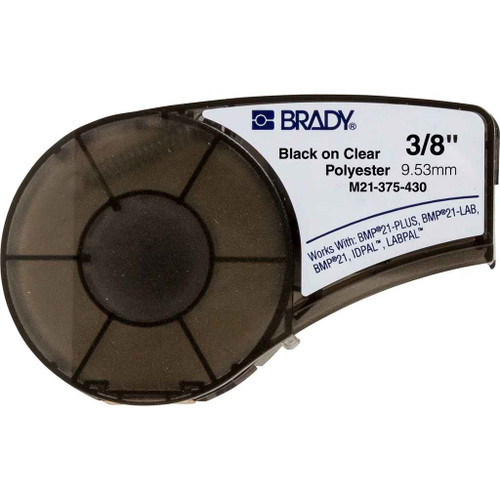 Brady M21-375-430 BMP21 Series Clear Polyester Labels 0.375" W x 21' L