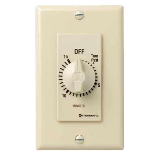 Intermatic FD15MC Spring Wound Countdown Timer, Decorator Style, 125-277 VAC, 50/60 Hz, SPST, 15 Minute Max, Without Hold, Ivory Intermatic FD15MC Spring Wound Countdown Timer, Decorator Style, 125-277 VAC, 50/60 Hz, SPST, 15 Minute Max, Without Hold, Ivory