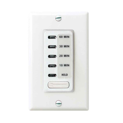 Intermatic EI210W Electronic Countdown Timer, 120 VAC, 60 Hz, Preset Times 10,20,30,60 Minute, With Hold, White